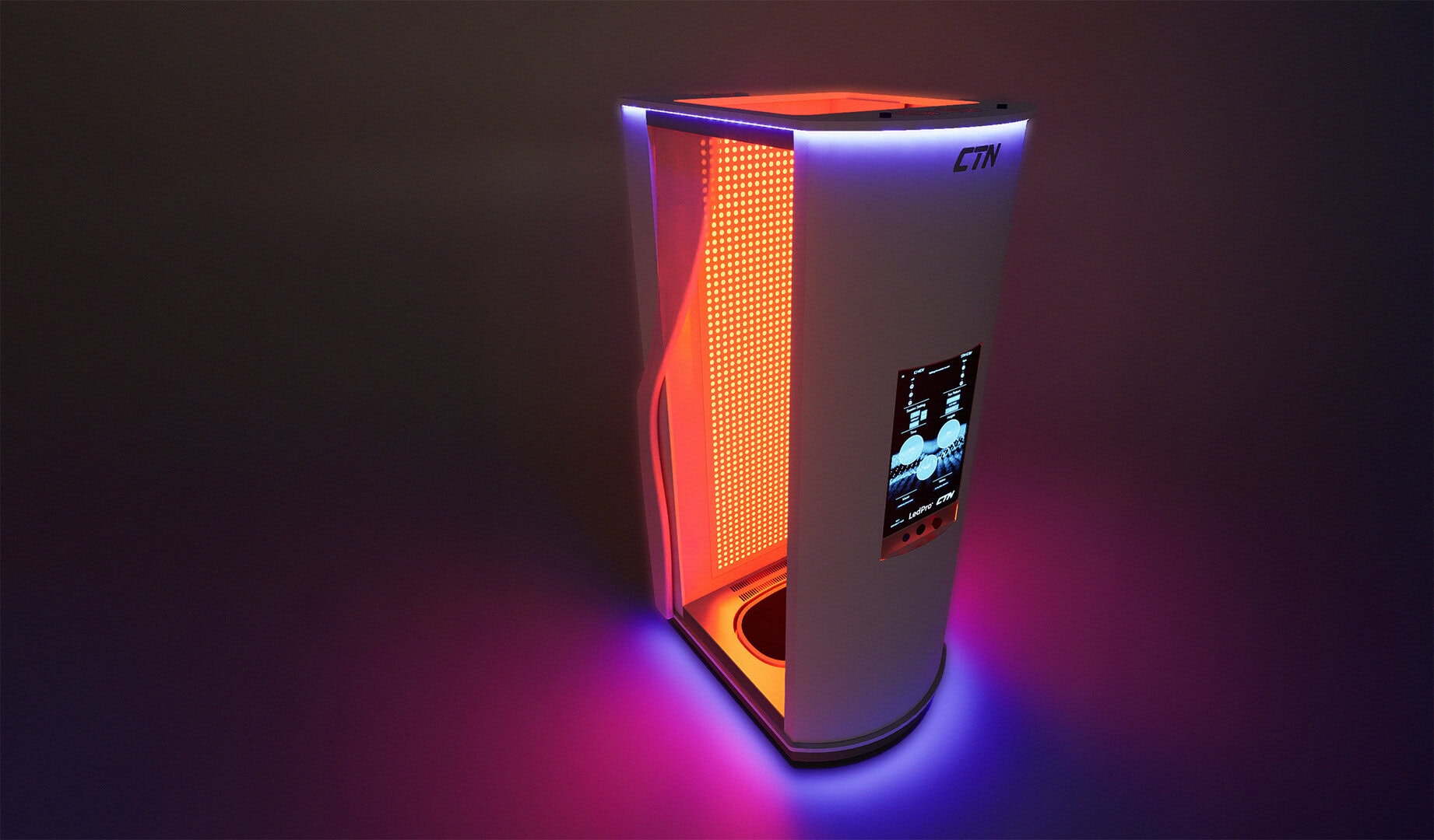 Verticale red light therapy systeem voor zelfstandig gebruik in wellnessstudio